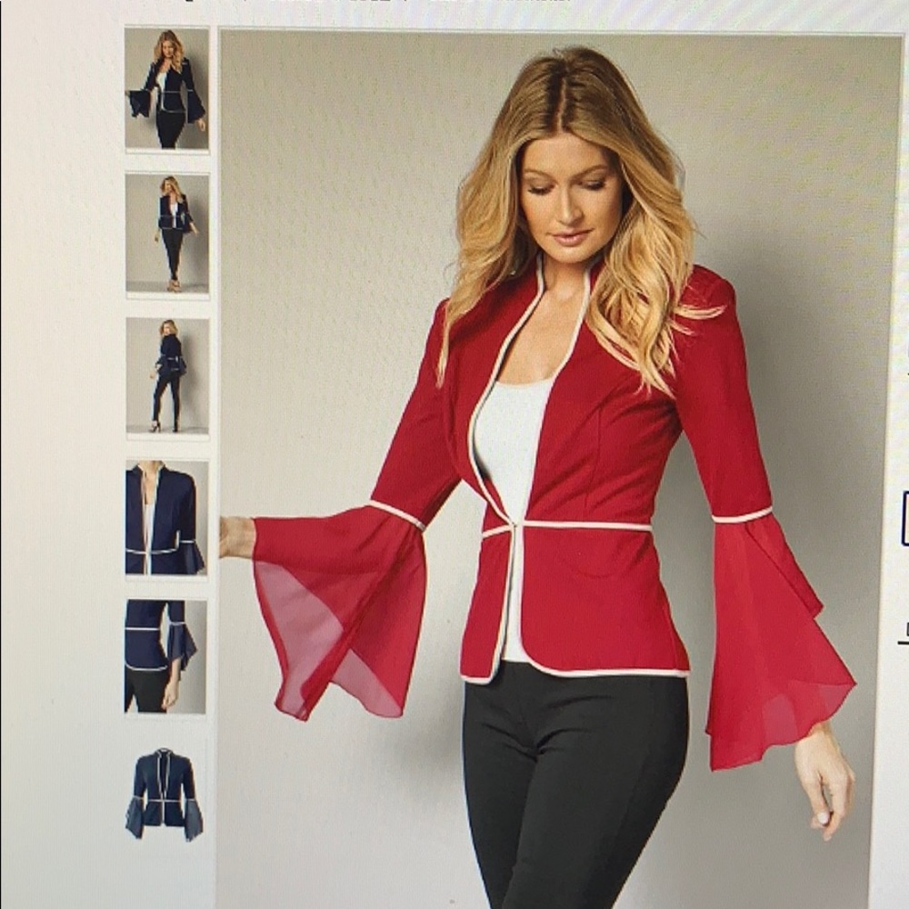 Red Venus sleeve detail jacket EUC - Size 12